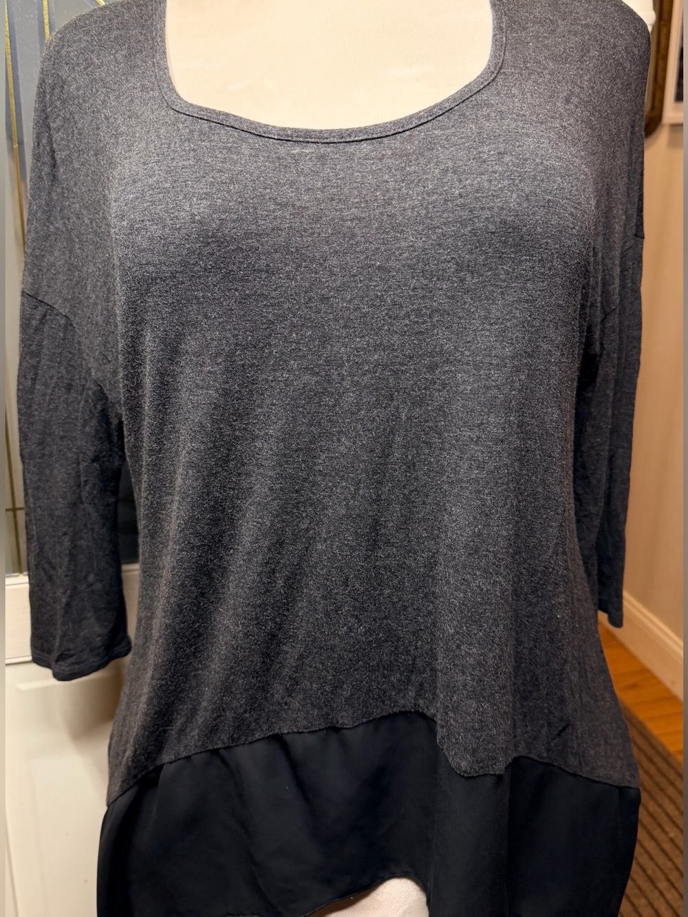 CXC Made in Canada Layered Chiffon Tunic L Lagenlook Avant Garde